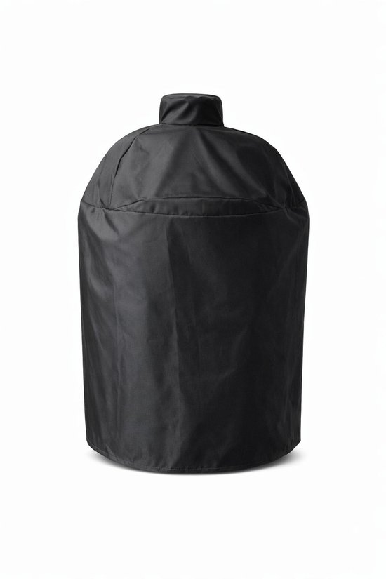 Zwarte ronde Brisket BBQ hoes op witte achtergrond.