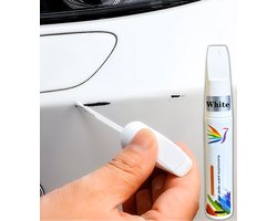 Auto Lakstift Wit – 12ML Touch-Up Pen voor Autolak Reparatie – Kras Reparatie Stift Auto – Anti-Roest Lakstift voor Kleine Krassen & Steenslag – Car Paint Repair Pen