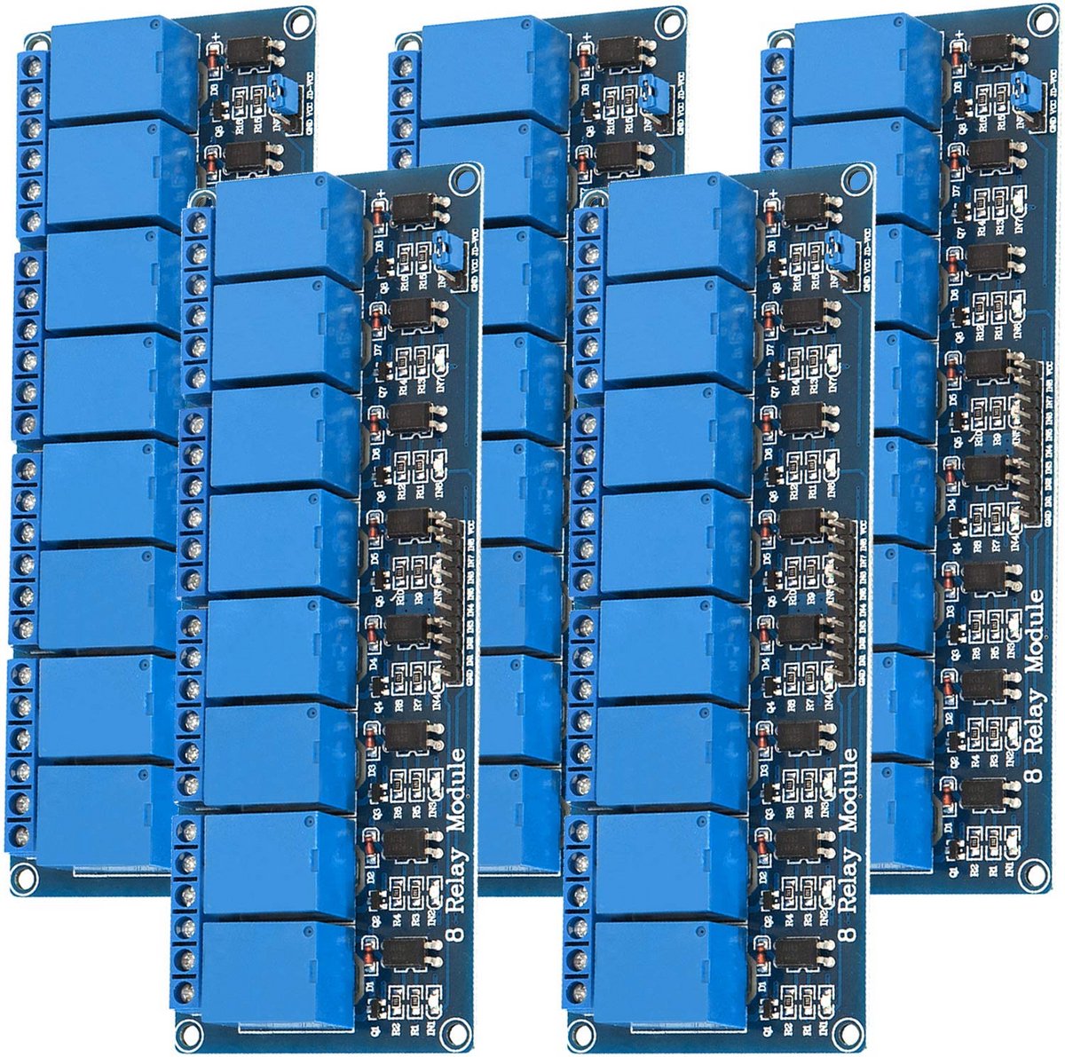 Relaismodule 8 kanaals 5V met optokoppeling