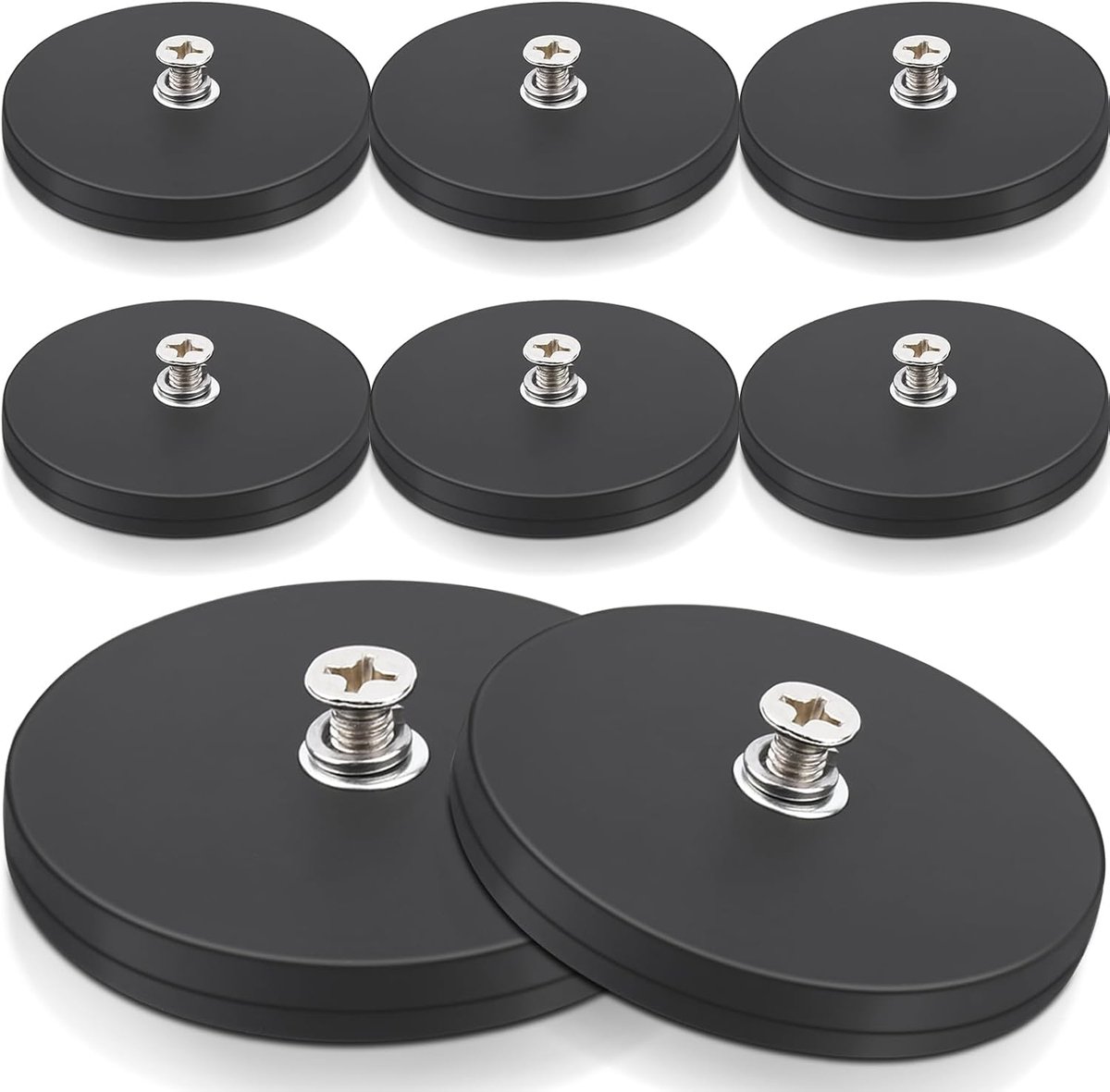 8x Sterke Neodymium Magneten met Rubberen Mantel M6 Schroefdraad 30kg Trekkracht