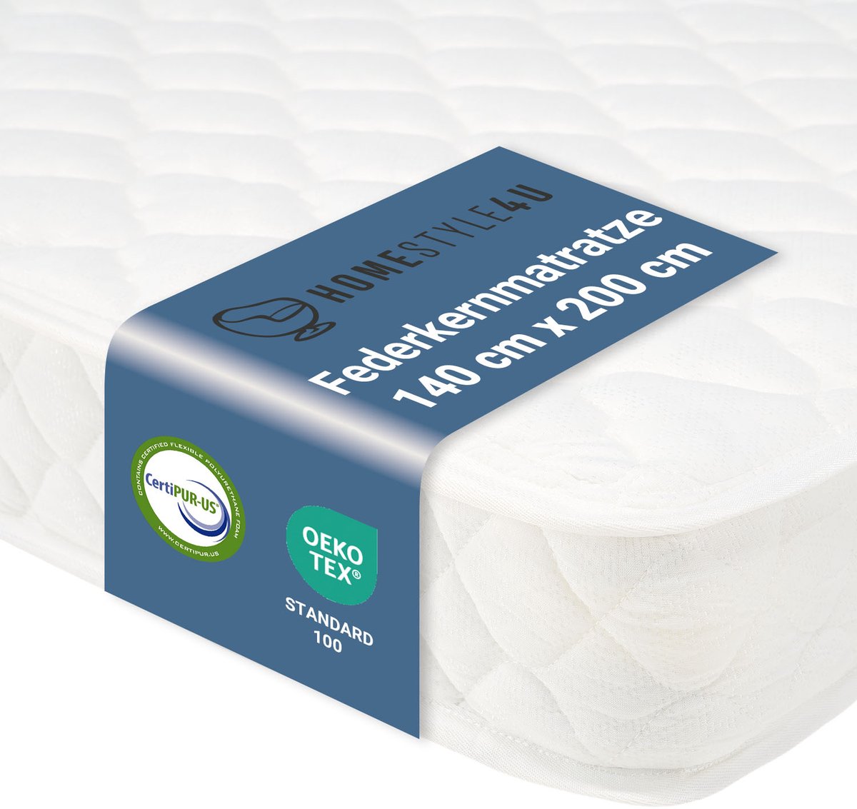 Homestyle4u Matras - 140x200 cm - Hoogte:15 cm - H3 medium stevig - Wit