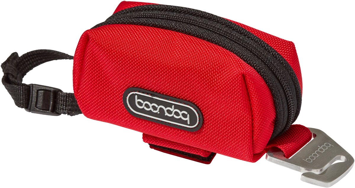 Boondog G-Pouch - Poepzak Dispenser Hond - Met G-Clip - Handsfree Wandelen - Compact - Honden Accessoire - Red