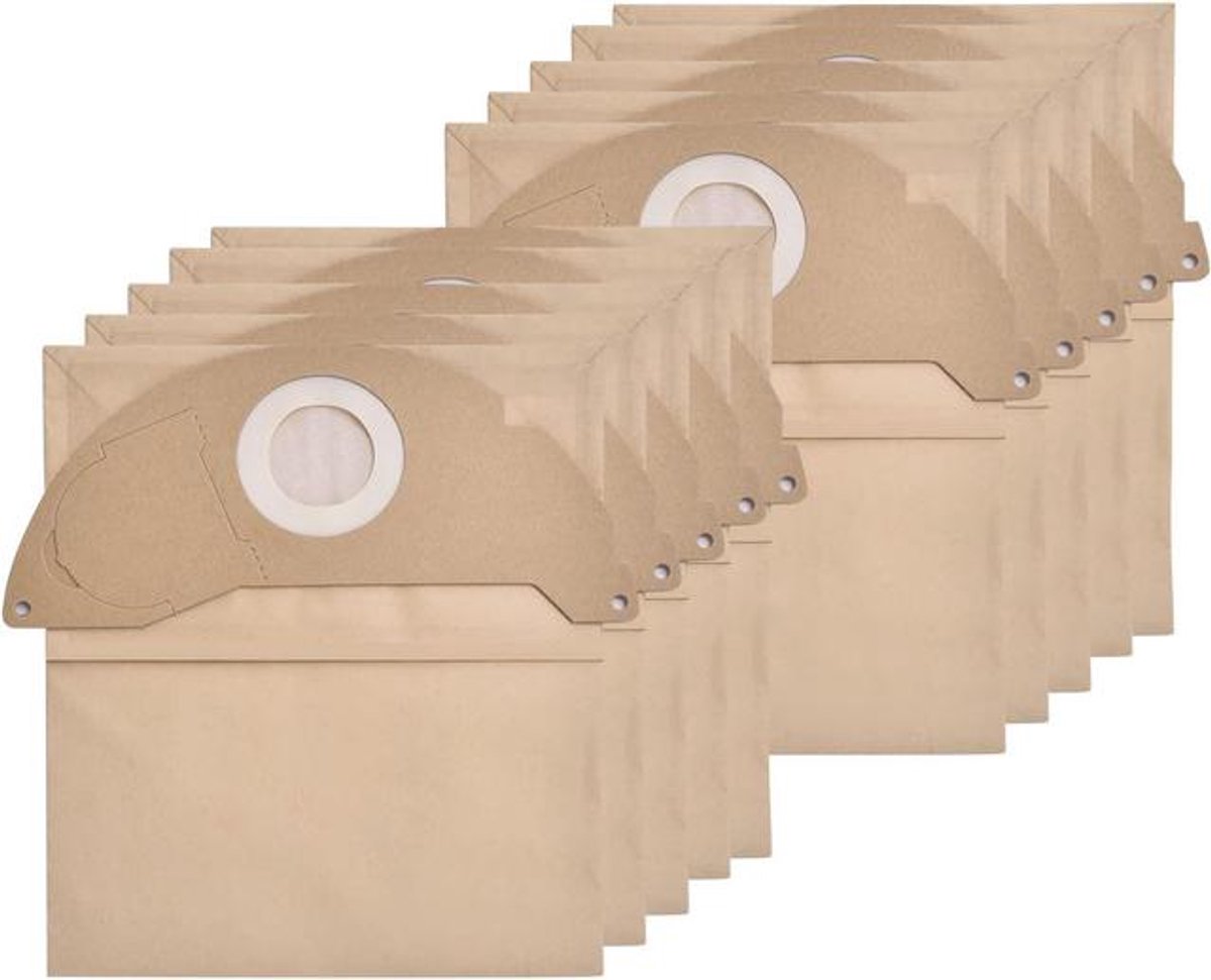 Stofzakken - geschikt voor Kärcher WD2250 A2004 A2054 MV2 WD2 6.904-322.0 WD 2.200 - 2.210 - 2.240 - 2.250 stofzuigers - 10 zakken - afmetingen 22*21*12 cm