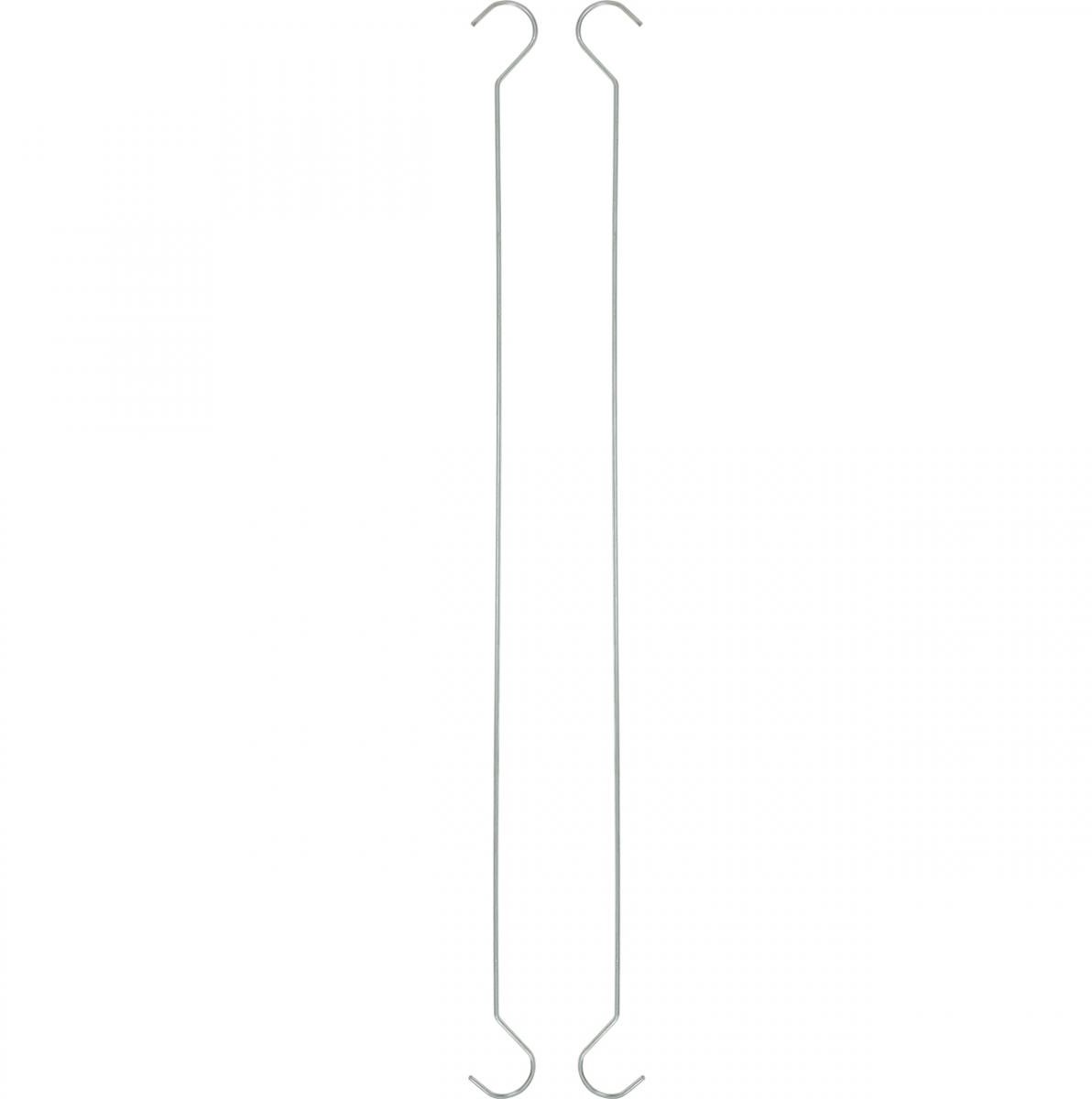 Metalen haak, dubbele haak zilver XL L40cm 5st