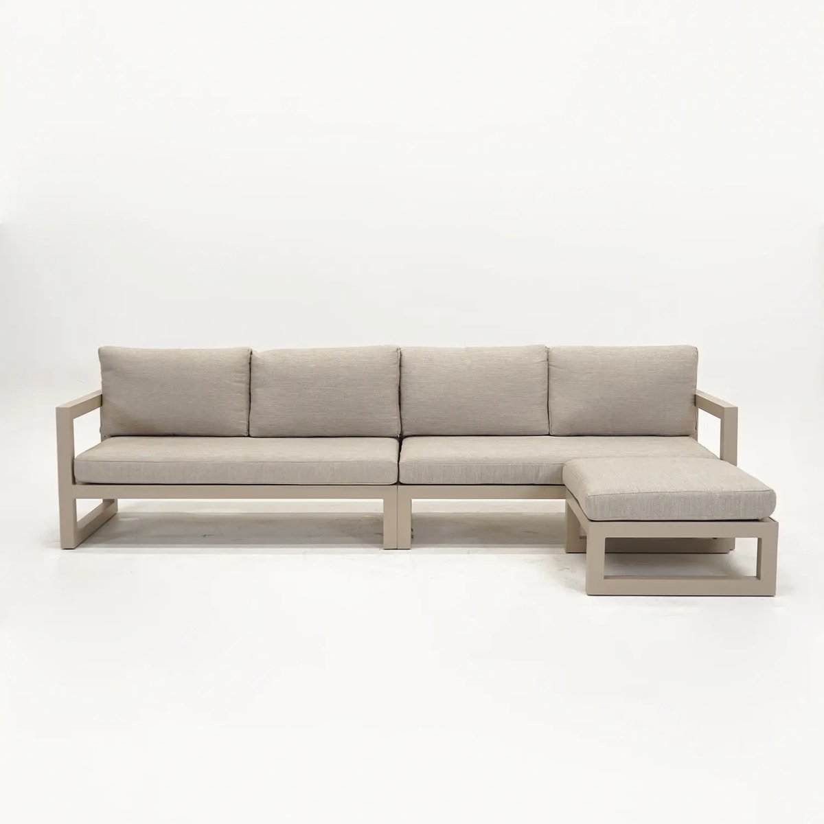 Vita Grosso 4-zits bank + hocker beige