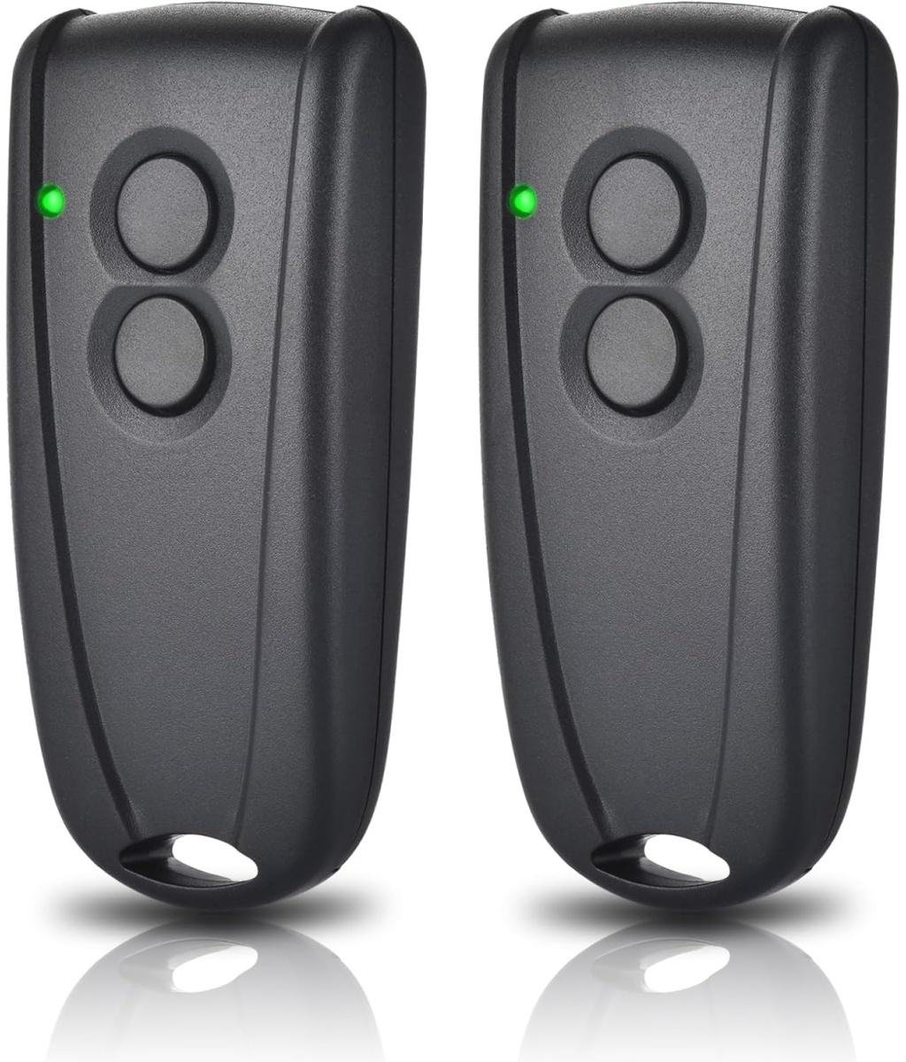 GELLDG 2 Stuks - Garagedeur Afstandsbediening - 433,92 MHz - Twee-knop Ontvanger - Gemakkelijk Te Programmeren - Plastic - Geschikt voor Hörmann Ecostar RSE2/RSC2 En Liftronic 500/700/800 - Geschikt Voor Garagedeur Systemen - 12V