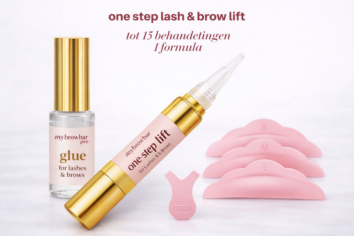 Wimperlift Set – Lash Lift Kit – Brow Lamination Set – Tot 15 Behandelingen – One Step Lash & Brow Lift – Inclusief Glue & Shields