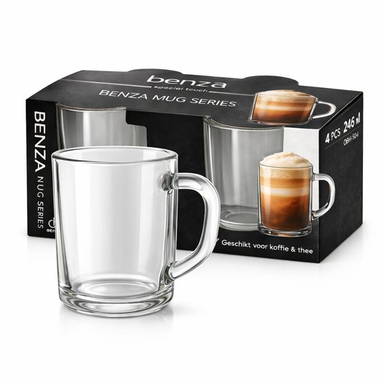 Glasrijk® Theeglazen - 450 ml - 4 stuks - Koffieglazen - Theeglas