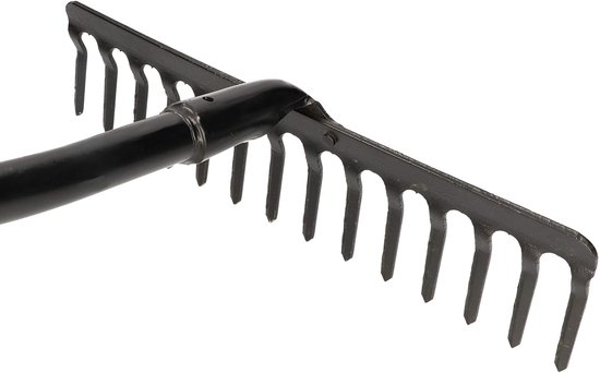 KOTARBAU® Tuinhark, Bladhark, Metaal, 37x144 cm, Zwart, 14 Tanden, Metalen Hark, Stevige Hark, voor Gazon, Robuust, Tuingereedschap van Merkloos	 — afbeelding 2