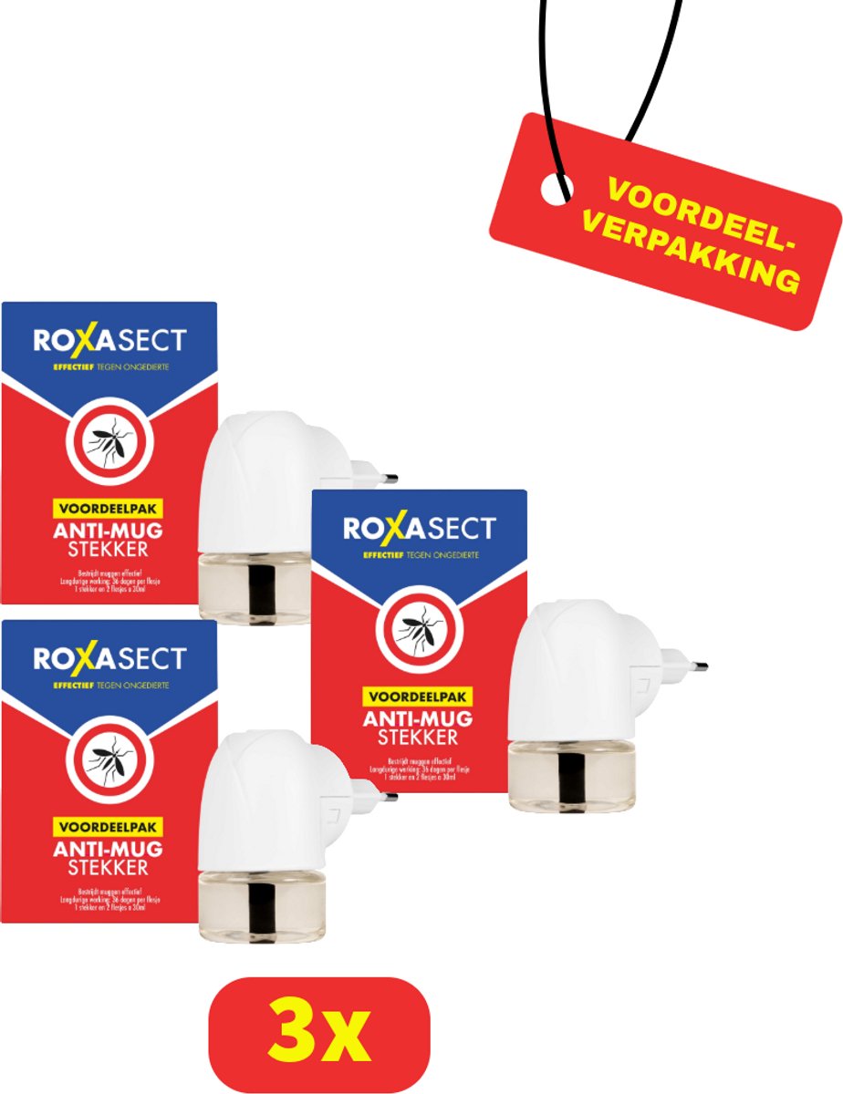3x Roxasect Anti-Mug Muggenstekker - Startverpakking