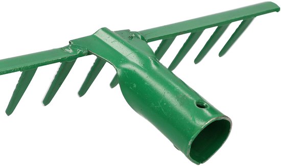 KOTARBAU® Tuinhark, Gazonhark, Bladhark, Metaal, 25,5 cm, Groen, Tuinhark voor Gazon, 10 Tanden, Stevige Hark, Waaierbezem, Robuust Tuingereedschap, zonder Steel van Merkloos	 — afbeelding 5