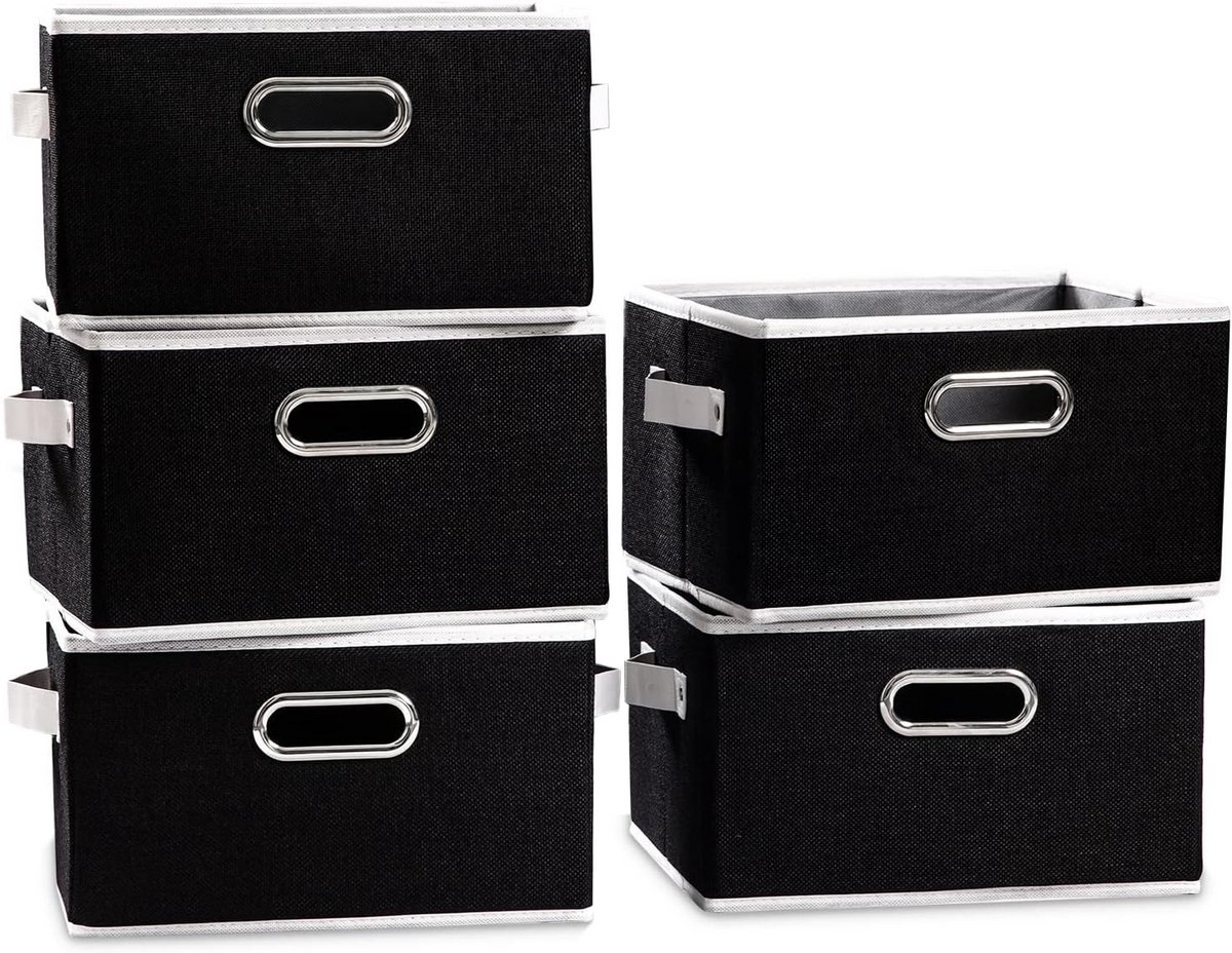 Opvouwbare opbergmanden met handgrepen 35 x 22 x 21 cm