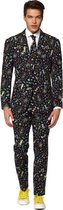 Heren kostuum Disco Dude foute party/jaren 80 thema print - Opposuits pak - Verkleedkleding/Carnavalskleding 46 (S)
