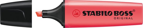Rode STABILO BOSS ORIGINAL stift met dop.