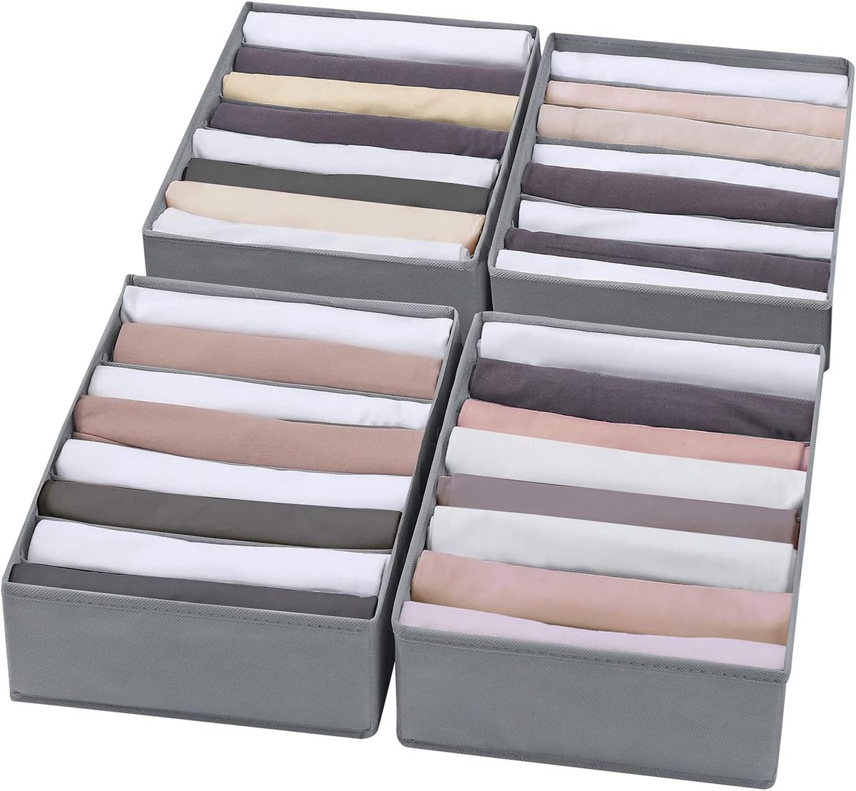 4-packs garderobe kleding organizer 8 roosters wasbaar opvouwbaar