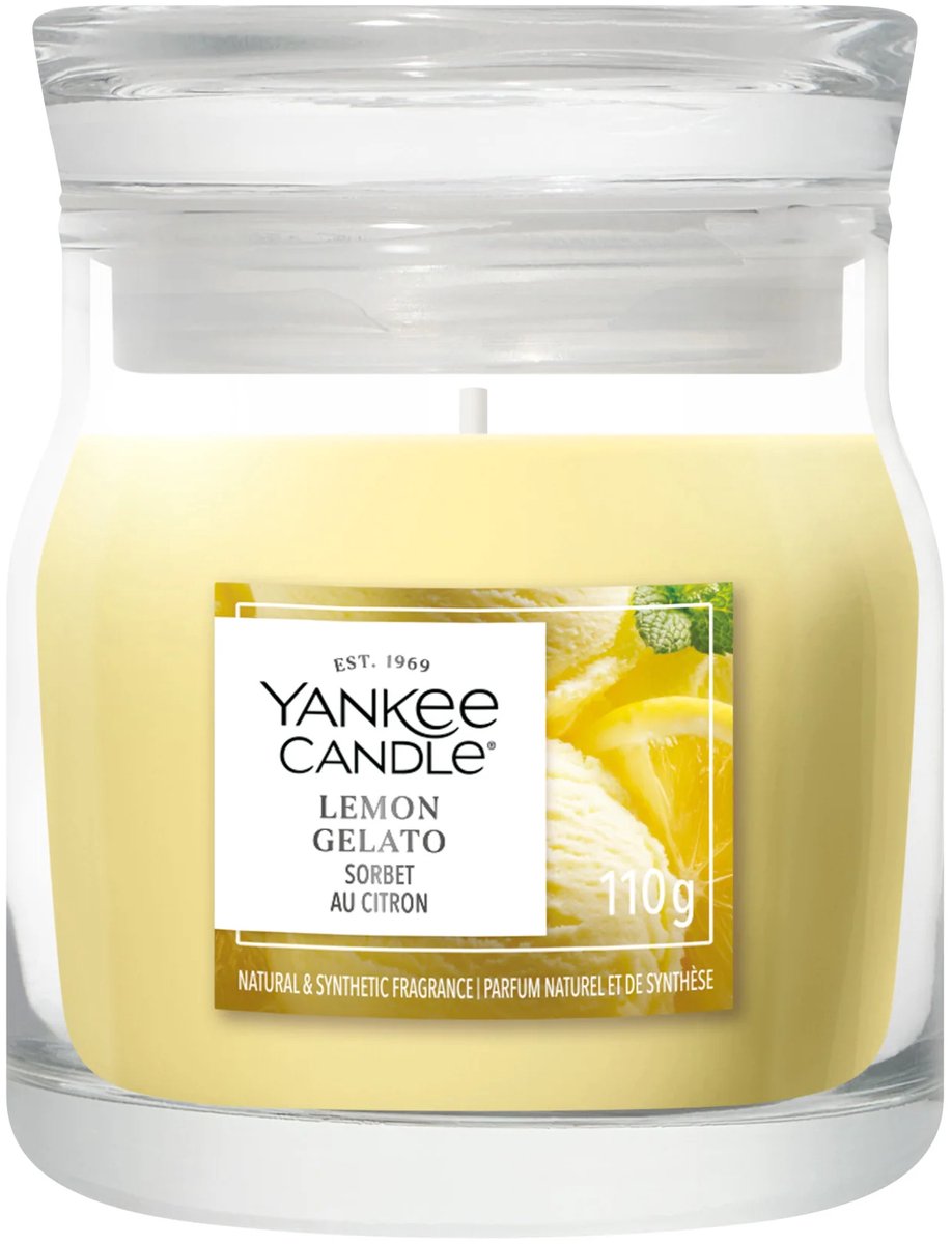 Yankee Candle - Lemon Gelato Small Jar Geurkaars - tot 30 branduren