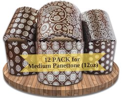Papiervormen voor Panettone en Pasenbrood - 12 stuks - 8 x 11 cm - Ronde Bakvormen voor Italiaans Brood