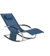 SoBuy Schommelstoel, Ligstoel, Comfortabele Relaxstoel met Zijvak, Zonnebed, Ergonomische, voor Binnen, Buiten, Tuin, Terras en Zwembad en Woonkamer, Zwart, OGS47-MS