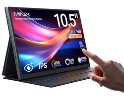 MINIX SF10T 10.5” Portable Monitor - Touchscreen - IPS Beeldscherm - 178° Kijkhoek - Inclusief Beschermhoes - Full HD - Voor Mac PC Xbox PS4/5 Switch - Zwart