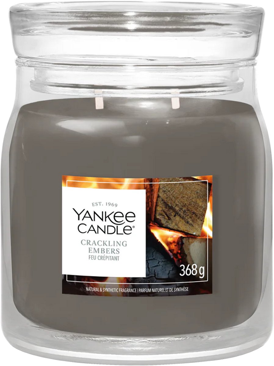 Yankee Candle - Crackling Embers Medium Jar - tot 50 branduren