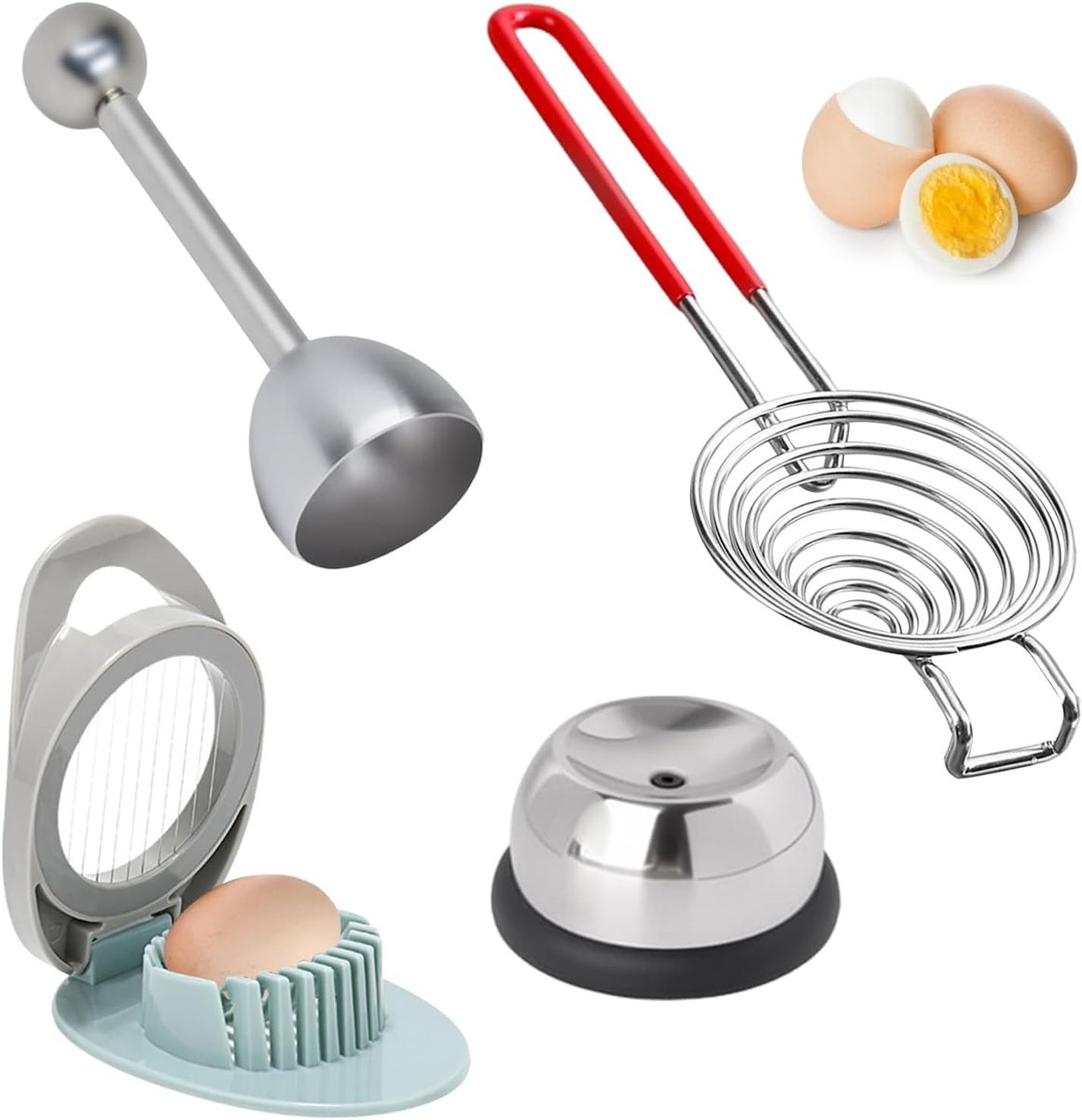Eiersnijder Set - Keuken Gadget - Eieren Bereiden - Vier Delige Set - 11.5 x 3.5 x 8 cm