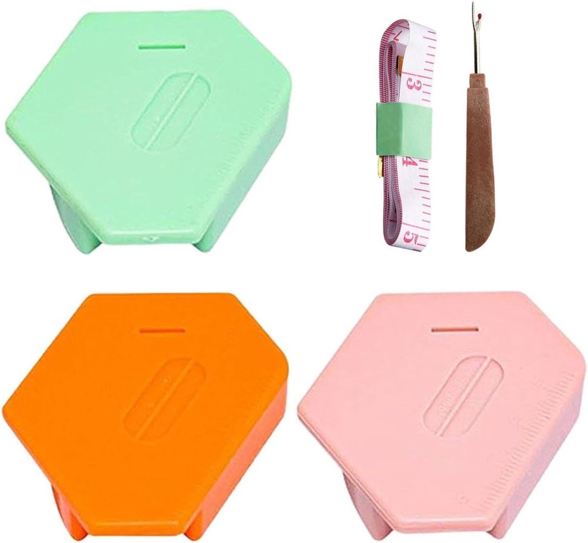3 Magnetische Zoomgeleiders met Knoopsgatsnijder en Meetlint - Naaigereedschap Set