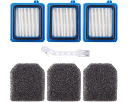 6-delige filterset — geschikt voor AEG QX6-, QX7-, QX8-2- en FX9-series — Vervangingsmodel: ASKW1 — Bevat 3 filters en 3 schuiminzetstukken — Wasbaar en duurzaam — Inclusief reinigingsborstel