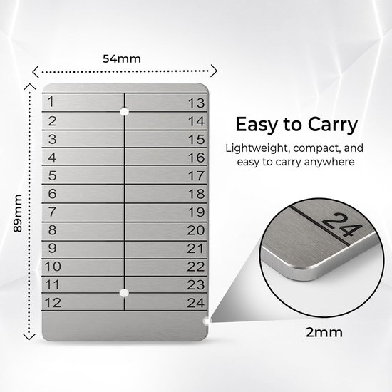 Titanium Metal Plate Crypto Seed Phrase Storage - Lazer Gegraveerd Cold Wallet voor Offline Back-up van Bitcoin, Ethereum en andere Cryptocurrencies — afbeelding 2