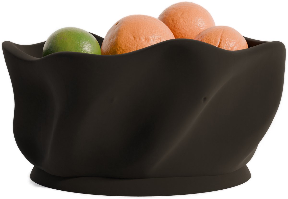 Fiastra Fruitschaal Sorrento - Modern Design - Mat Zwart - Ø 30 cm