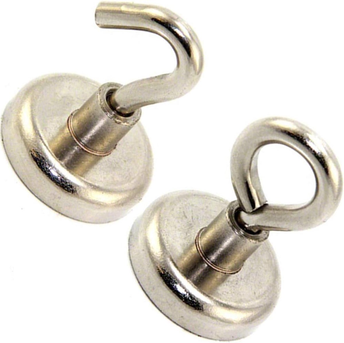 Potmagneet met oogje - Neodymium - Ø 36 mm - 41 kg - Verzinkt