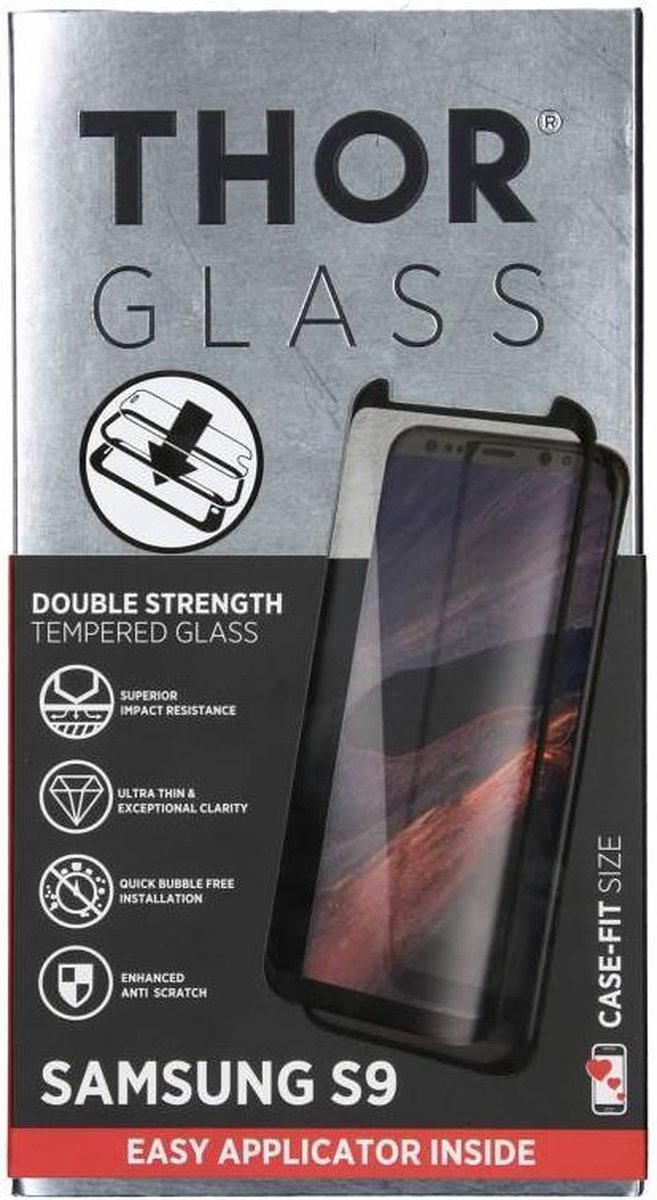 THOR Glass Screenprotector Case-Fit Samsung Galaxy S9