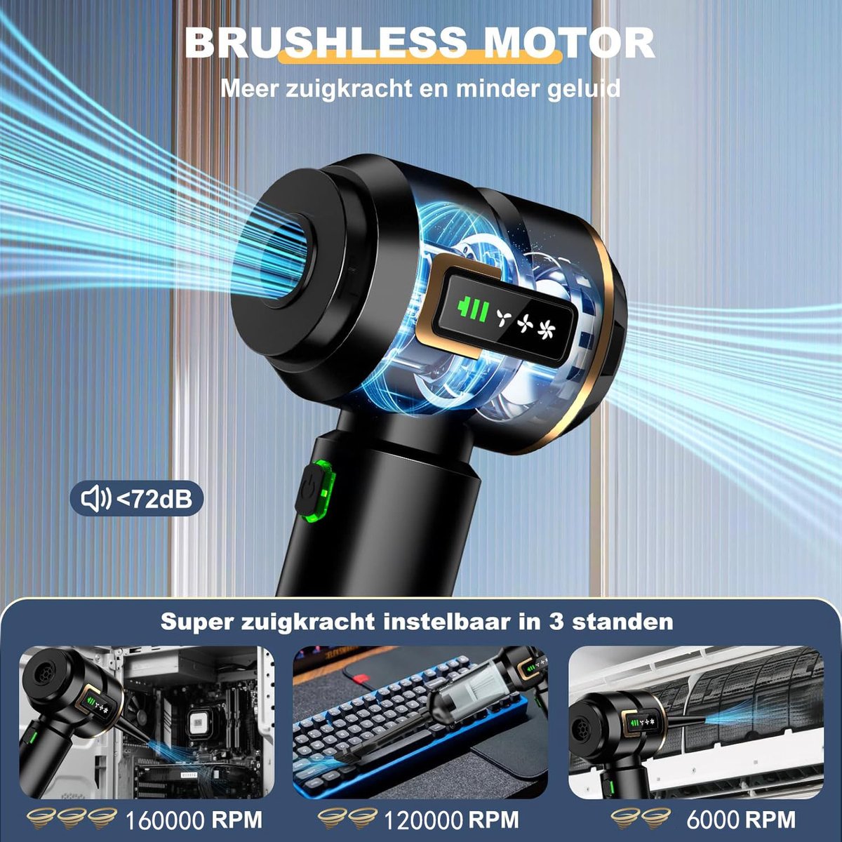 Sander Shop Mini Stofzuiger 4-in-1 Draadloos met LCD-Display - afbeelding 2