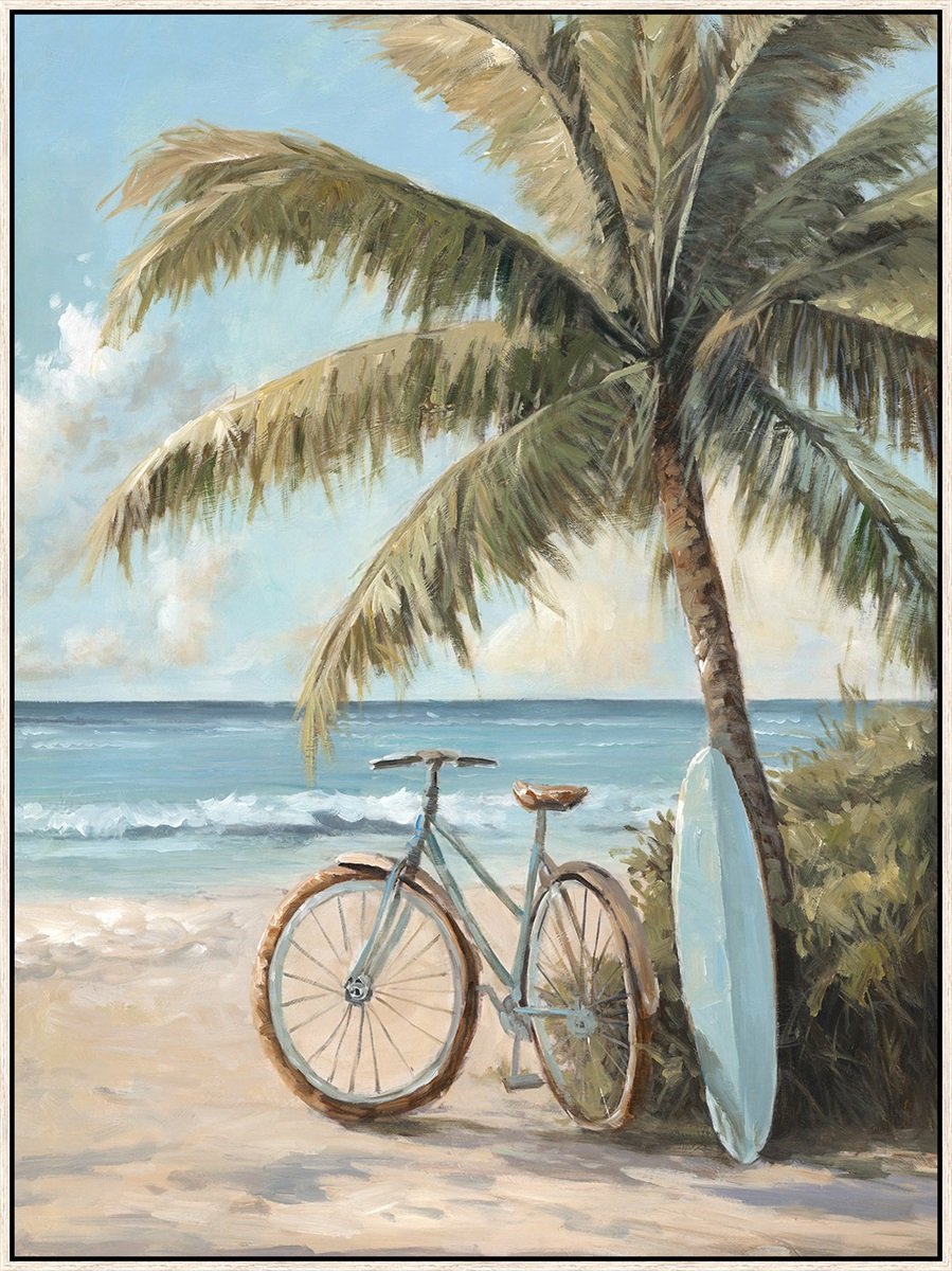 Schilderij met frame 60x80cm surfboard