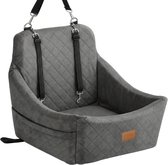 Hondenmand Auto – Hondenstoel Auto met Gordel – Autostoel Hond met Verhoogd Zitkussen en Memory Foam – Voor Kleine en Middelgrote Honden tot 15 kg – Grijs