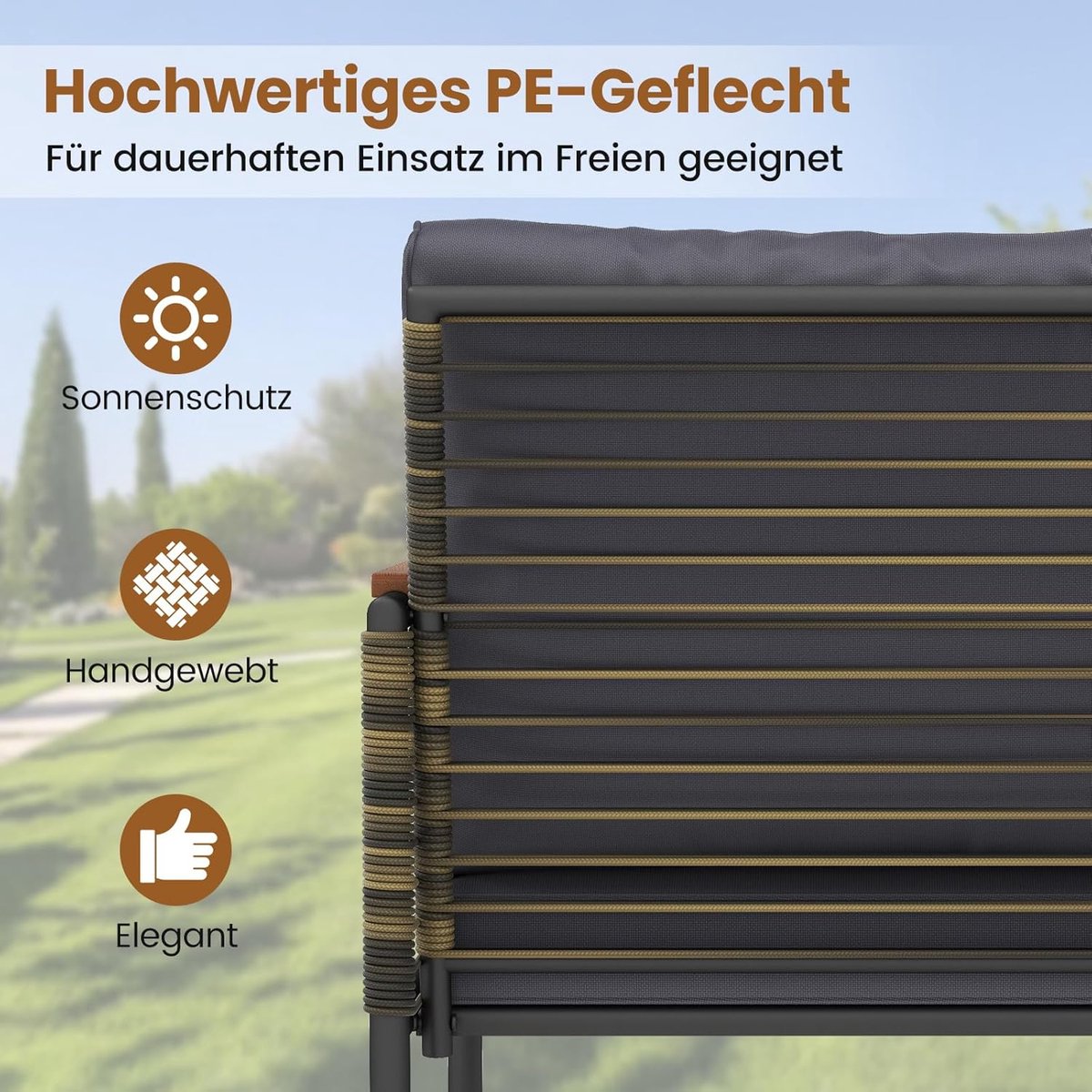 Balkon- en Tuinmeubelset 5-delig met 2 Stoelen, Tafel & Kruk, Comfortabel Grijs PE-Rotan, 64x62x79 cm – Outdoor Zitgroep voor Balkon, Terras, Tuin – Laura