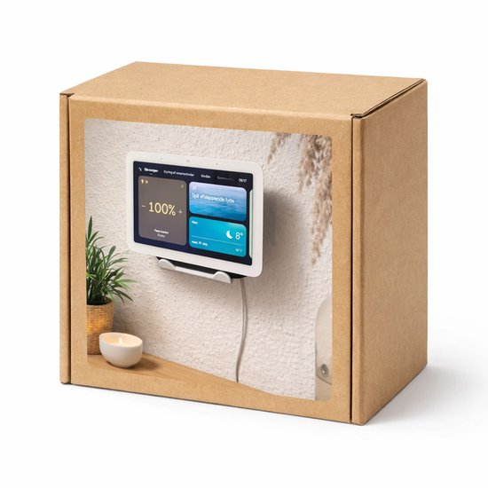Wandhouder Geschikt voor Google Nest Hub 2e Generatie – Muurbeugel voor Smart Display – Ruimtebesparende Houder – Strak Design voor Keuken, Slaapkamer & Woonkamer – Wit – muurhouder — afbeelding 4