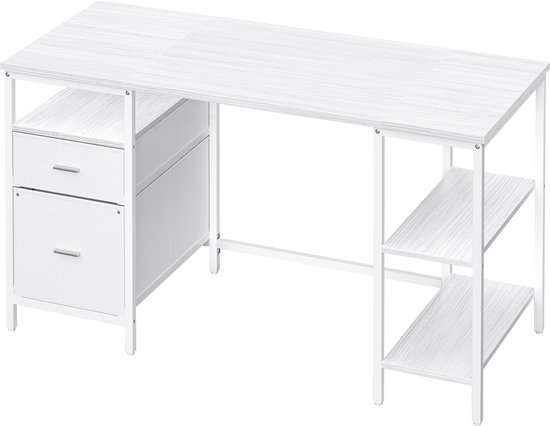 VASAGLE - Bureau - Met 3 Legplanken - 2 Lades - Modern Design