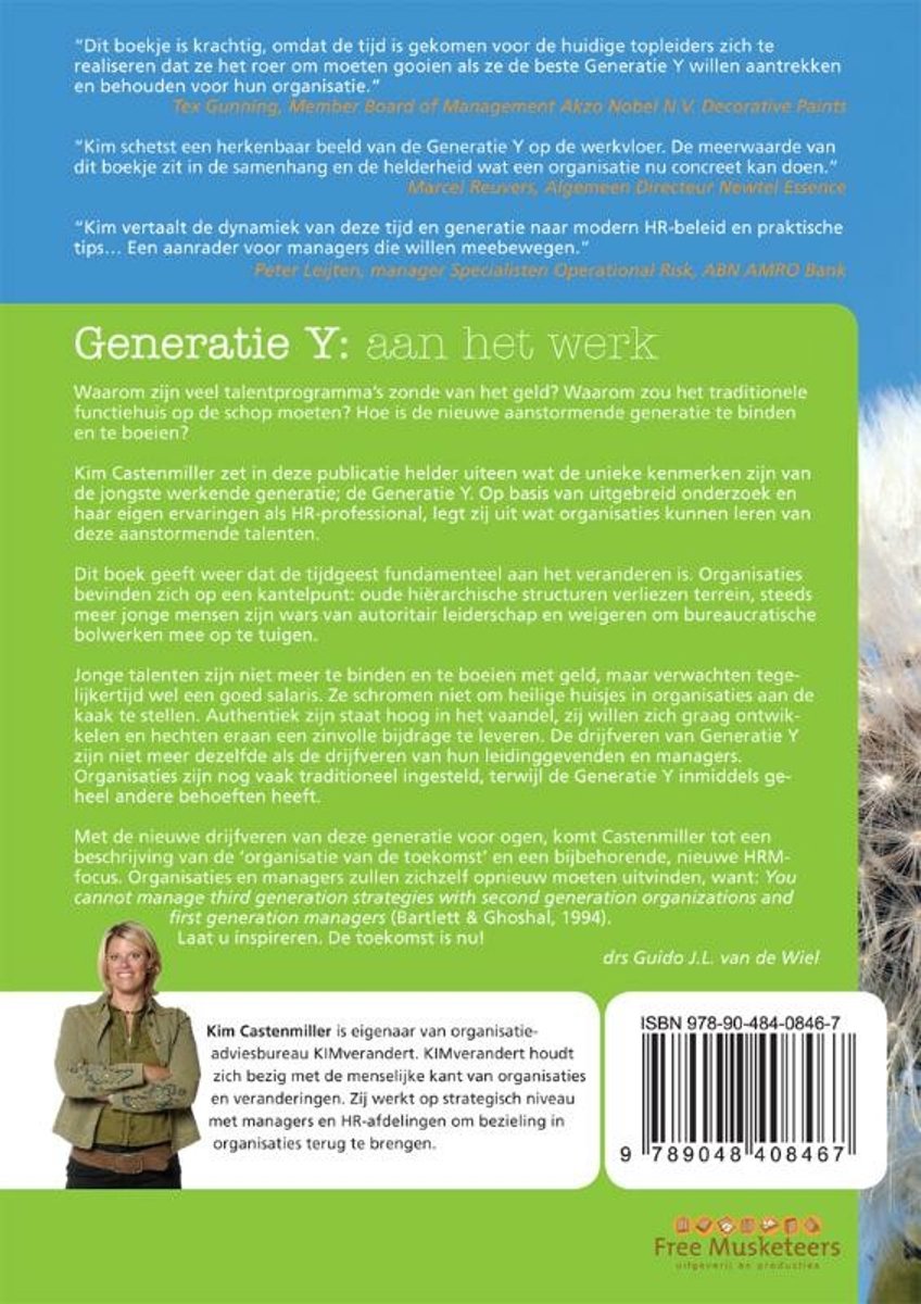 Generatie Y: aan het werk - back cover
