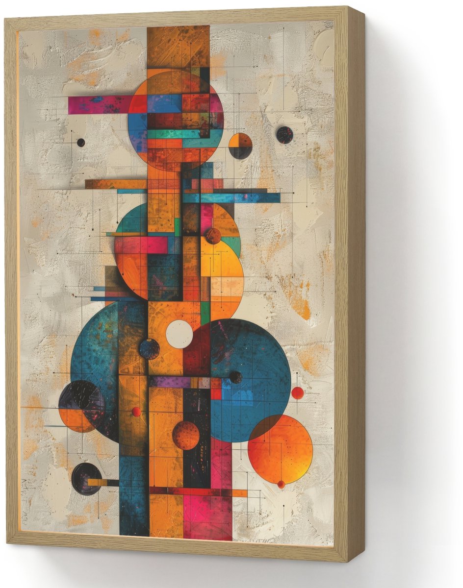 Wandlamp 40x60 cm - Oplaadbaar - Kunst - Kleurrijk - Modern - Vormen - Wandlampen binnen w