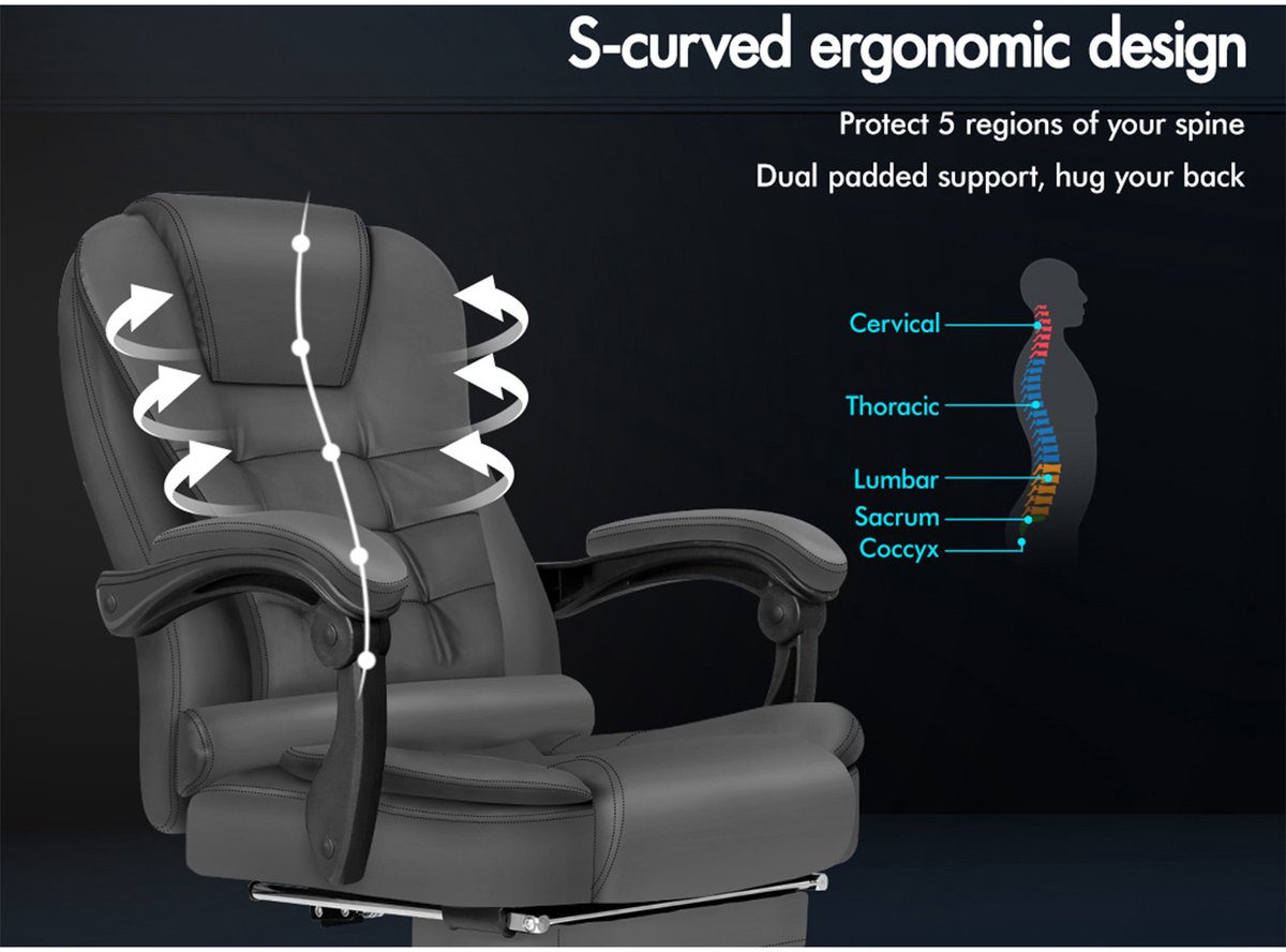 Computer/gaming Ergonomische Bureaustoel met Massagemodi - afbeelding 3