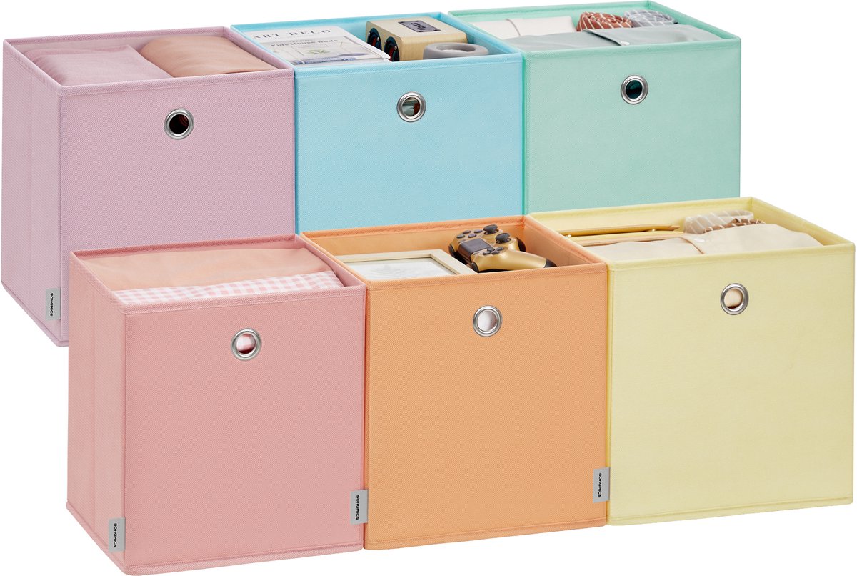 SONGMICS - Opbergbox - Opbergdoos - Stof - Opvouwbaar - Geschikt voor Kasten en Woonkamer Slaapkamer