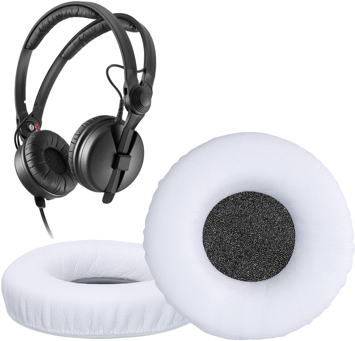 kwmobile 2x oorkussens geschikt voor Sennheiser HD25 / HD25-1 II / HD250BT - Earpads voor koptelefoon in wit