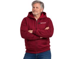 Verwarmde Hoodie - Heren | Verwarmd Vest | Dual Heating | Bordeauxrood | Incl. twee powerbanks | M