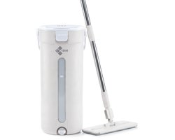 FRM Pure Flow - Système de nettoyage - Nettoyeur de sol avec système d'eau propre - Kit de nettoyage avec seau - Ne plus nettoyer avec de l'eau sale - Toujours de l'eau propre - Pas de pad de nettoyage sale - Beige