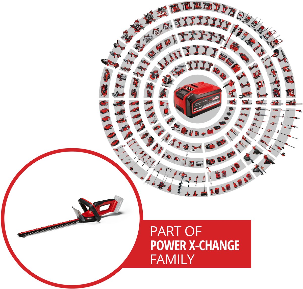 Einhell Taille-haie sans fil GC-CH 18/40 Li Solo - Power X-Change