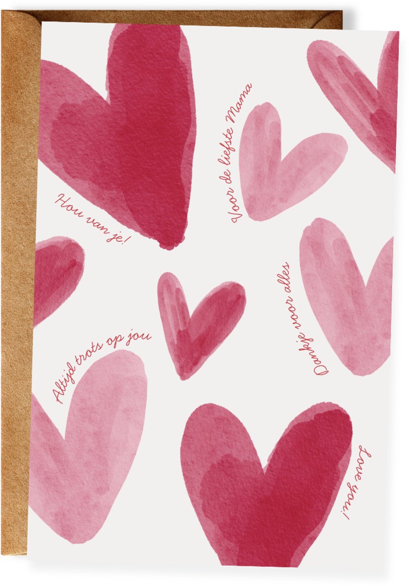 Moederdagkaart - Lieve woorden - Wenskaart voor mama - Ansichtkaart - (10x15 cm incl. envelop)