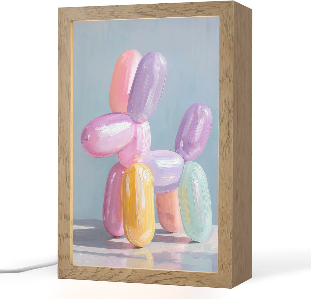 Tafellamp 20x30 cm - LED lamp - Dier - Ballon - Pasteltinten - Glanzend - Decoratieve tafellampen - Dimbaar - Tafellampje slaapkamer - Woonkamer binnen