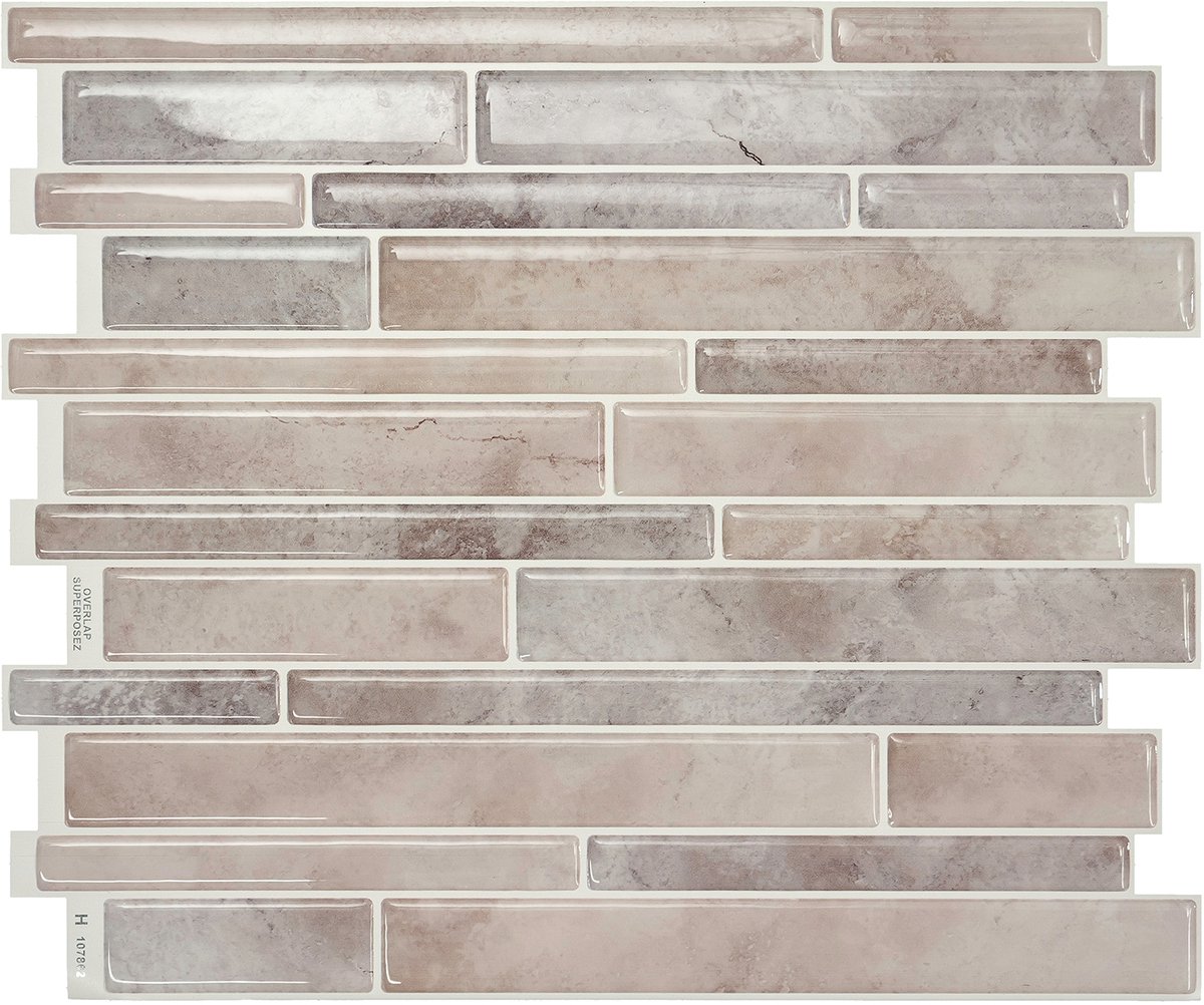 Smart Tiles Zelfklevende keuken achterwand voor keuken en badkamer Milano Beige/Grijs 4 29,33x24,45 cm
