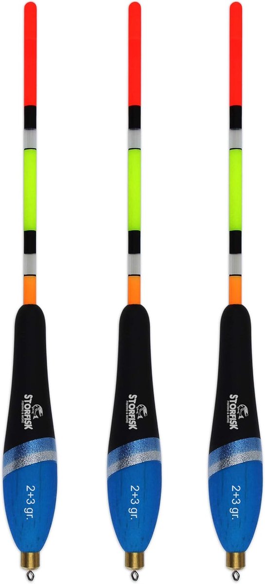 Forelposes set - Loopposes visgerei - Forelvissen - Signaalkleur antenne - 3 stuks 14-15 cm - Blauw zwart