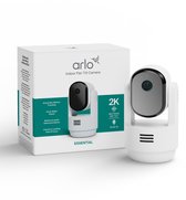 Arlo Essential indoor Pan Tilt camera met 2K resolutie, plug-in, automatische tracking en nachtvisie.